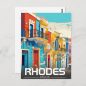 Rhodos, Griekenland Eiland souvenir Briefkaart (Voorkant / Achterkant)