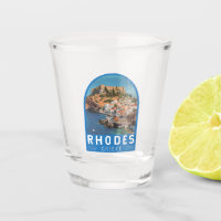 Rhodos Griekenland Illustratie Reizen Art Vintage