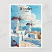 Rhodos Griekenland Kunst Vintage Reizen Briefkaart (Voorkant)