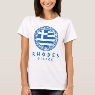 Rhodos, Griekenland Noodlijdend Ontwerp Vrouwen Wi T-shirt