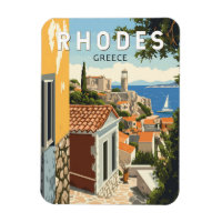 Rhodos Griekenland Oude Stad Reizen Art Vintage