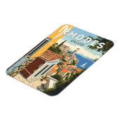 Rhodos Griekenland Oude Stad Reizen Art Vintage Magneet (Linkerzijde)