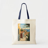 Rhodos Griekenland Oude Stad Reizen Art Vintage