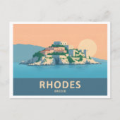 Rhodos Griekenland Pastelreizen - Middeleeuwse oud Briefkaart (Voorkant)