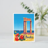 Rhodos, Griekenland, pijler,  briefkaart (Staand voorkant)