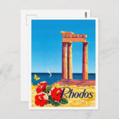 Rhodos, Griekenland, pijler,  briefkaart (Voorkant / Achterkant)