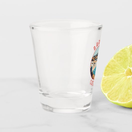 Rhodos Griekenland Retro Distressed Circle Shot Glas (Links)