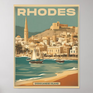 Rhodos Griekenland - Rhodes Island Griekenland re Poster