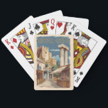 Rhodos Griekenland Ruïnes Reizen Art Vintage Pokerkaarten<br><div class="desc">Rhodes retro vector reisontwerp. Rhodos,  het grootste van de Dodekanesos-eilanden van Griekenland,  staat bekend om zijn strandresorts en oude ruïnes.</div>