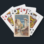 Rhodos Griekenland Ruïnes Reizen Art Vintage Pokerkaarten<br><div class="desc">Rhodes retro vector reisontwerp. Rhodos,  het grootste van de Dodekanesos-eilanden van Griekenland,  staat bekend om zijn strandresorts en oude ruïnes.</div>