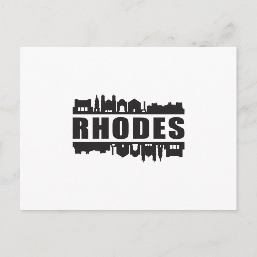 Rhodos Griekenland Skyline Cityscape Trip Cadeau Briefkaart (Voorkant)