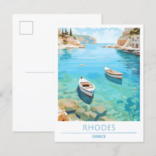 Rhodos Griekenland Vintage Reizen Briefkaart
