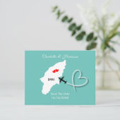 Rhodos Griekse bruiloft bestemming Bewaar de datum Save The Date (Staand voorkant)