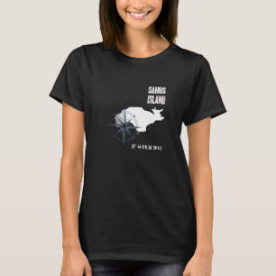 Rhodos Island Mediterranean Zee Coordinates Map Va T-shirt