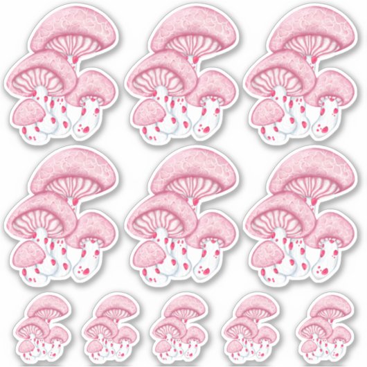 Rhodotus roze paddenstoel Sticker Sheet (Voorkant)