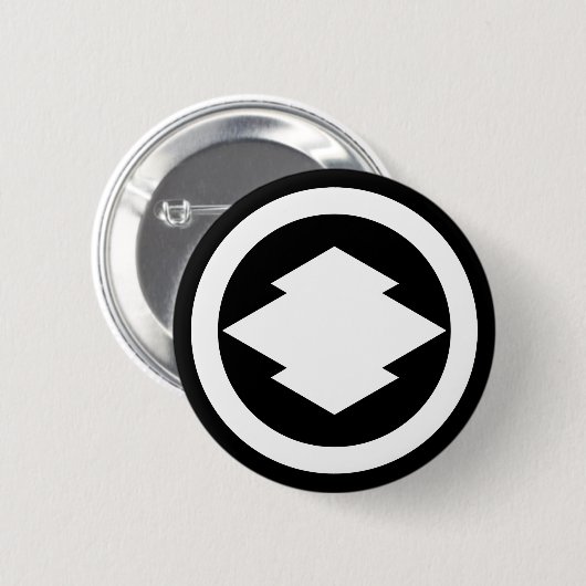 Rhombic pine bark in cirkel ronde button 5,7 cm (Voorkant /achterkant)