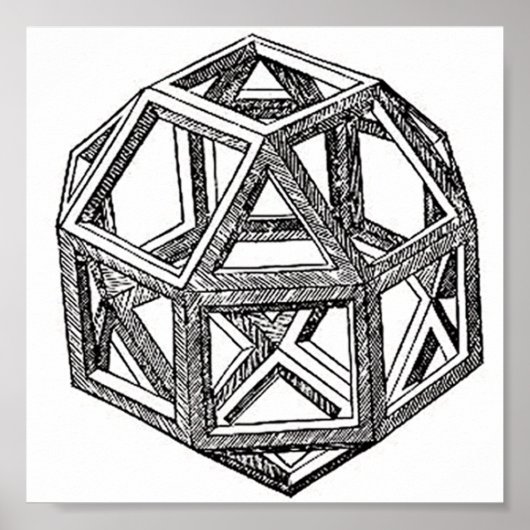 Rhombicuboctahedron, Leonardo Da Vinci Poster (Voorkant)