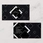 Rhomboïde geometrisch patroon zwarte toon visitekaartje (Voorkant / Achterkant)