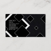 Rhomboïde geometrisch patroon zwarte toon visitekaartje (Achterkant)