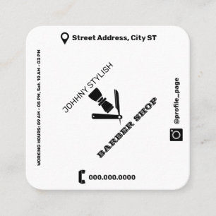 Rhomboïde stijlcover wit zwart vierkante visitekaartje