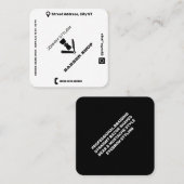 Rhomboïde stijlcover wit zwart vierkante visitekaartje (Voorkant / Achterkant)