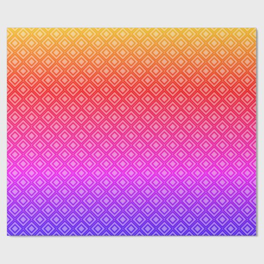 Rhombus blue orange cadeaupapier (Vlak)