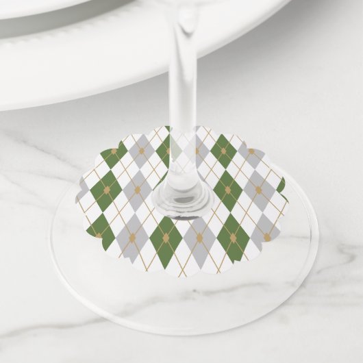 Rhombus Colour Combination 3 Wijnglaslabel (Dichtbij)