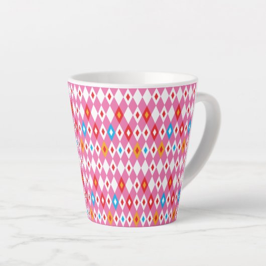 Rhombus Pattern Latte Mok (Rechterhoek)
