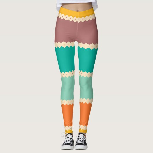 Rhombus rijen abstract ontwerp leggings (Voorkant)