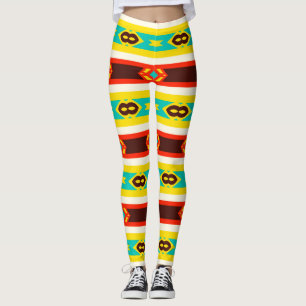 Rhombus strepen en andere vormen patroon leggings