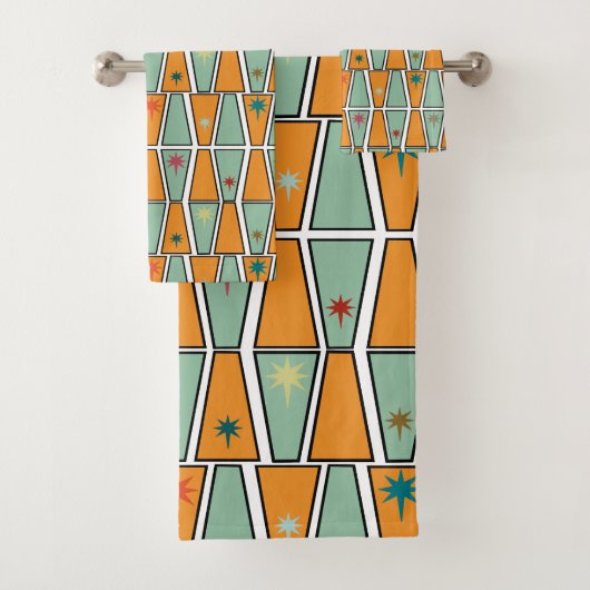 Rhombuses with Starbursts Bad Handdoek (Insitu)