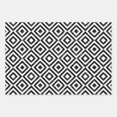 Rhombuspatronen voor zwarte en witte Waterverf Inpakpapier Vel (Voorkant 3)