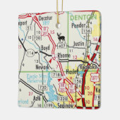 Rhome TX Road Map Keramisch Ornament (Links)