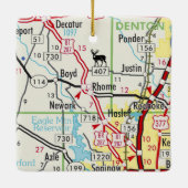 Rhome TX Road Map Keramisch Ornament (Achterkant)