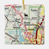 Rhome TX Road Map Keramisch Ornament (Voorkant)