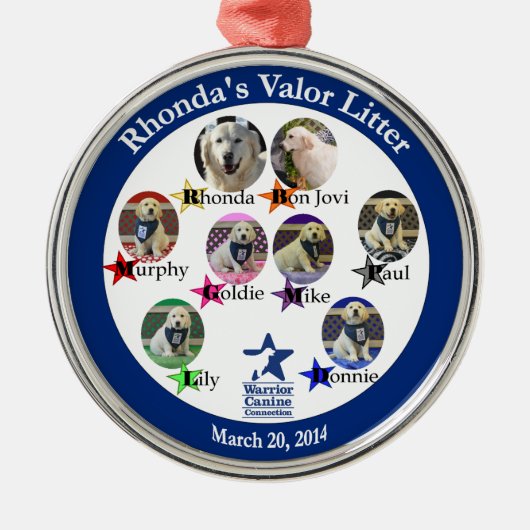 Rhonda's Valor Litter-sierplant Metalen Ornament (Voorkant)
