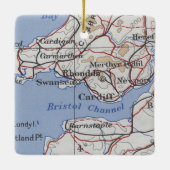 Rhondda Wales  Map Keramisch Ornament (Achterkant)