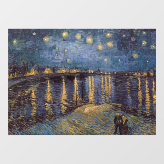 Rhône Rivierfront Sterrennacht Rivier Uitzicht Raamsticker (Vel)