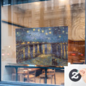 Rhône Rivierfront Sterrennacht Rivier Uitzicht Raamsticker (Cafe Raam)