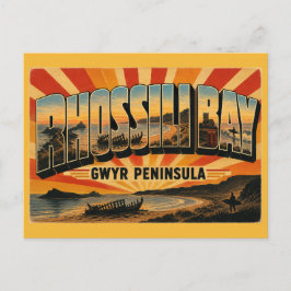 Rhossili Bay Gower Schiereiland Beste Strand Wales Briefkaart