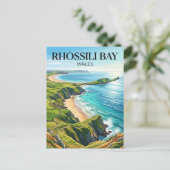 Rhossili Bay Wales Briefkaart (Staand voorkant)