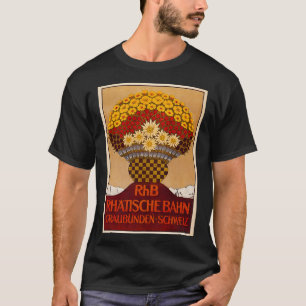Rhtische Bahn 1911 oud poster T-shirt