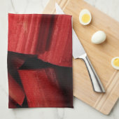 Rhubarb Abstract Theedoek (Quarter Fold)