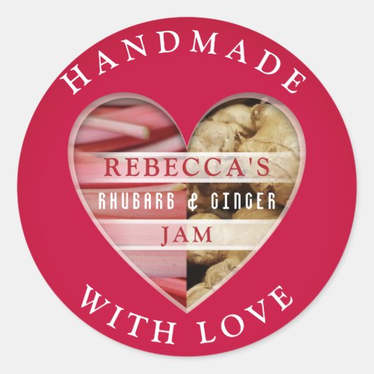 Rhubarb en Ginger Jam Ronde Sticker (Voorkant)