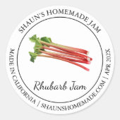 Rhubarb Jam Modern label (Voorkant)