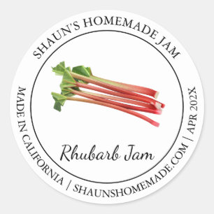 Rhubarb Jam Modern label