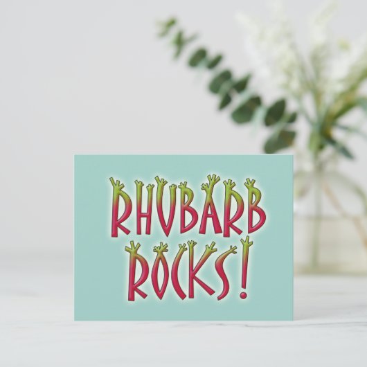Rhubarb Rocks Briefkaart (Staand voorkant)