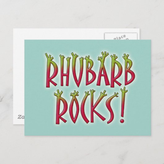 Rhubarb Rocks Briefkaart (Voorkant / Achterkant)
