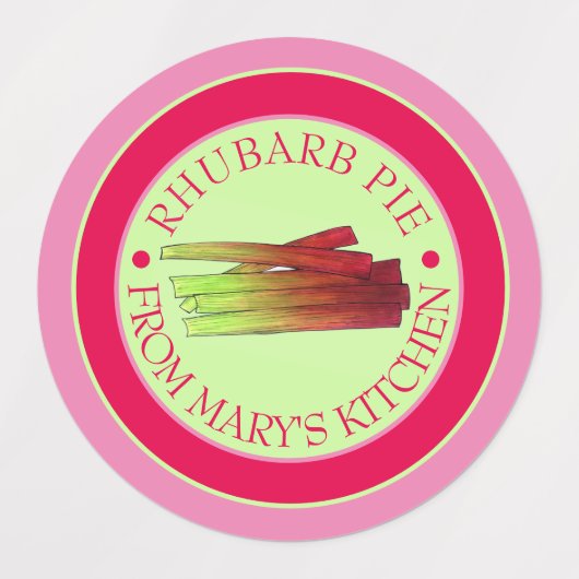 Rhubarb Stalks Homemade Pie uit de keuken van Labels (Design 2)