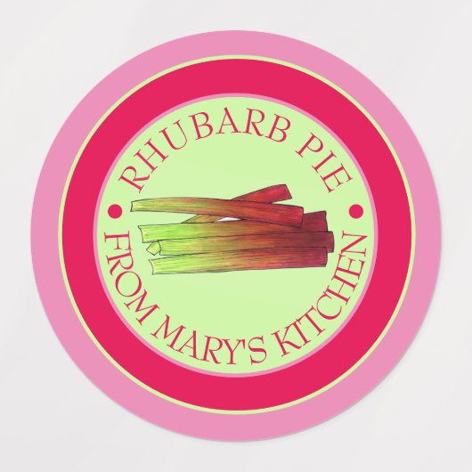 Rhubarb Stalks Homemade Pie uit de keuken van Labels (Design 1)